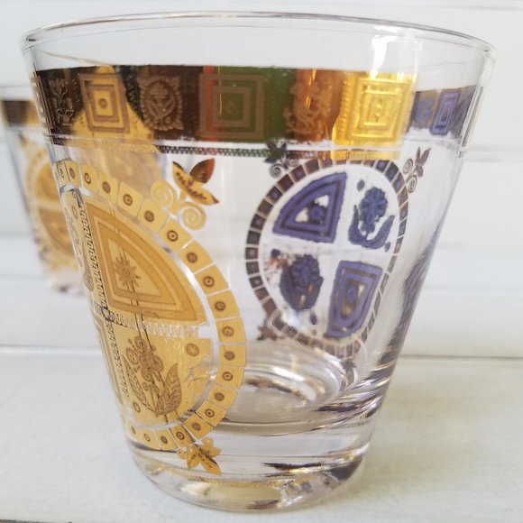 CULVER Barware Coronet, 22K Gold Low Ball Glass - Picture 4 of 8